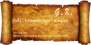 Götzemberger Kevin névjegykártya